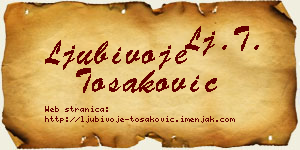 Ljubivoje Tošaković vizit kartica